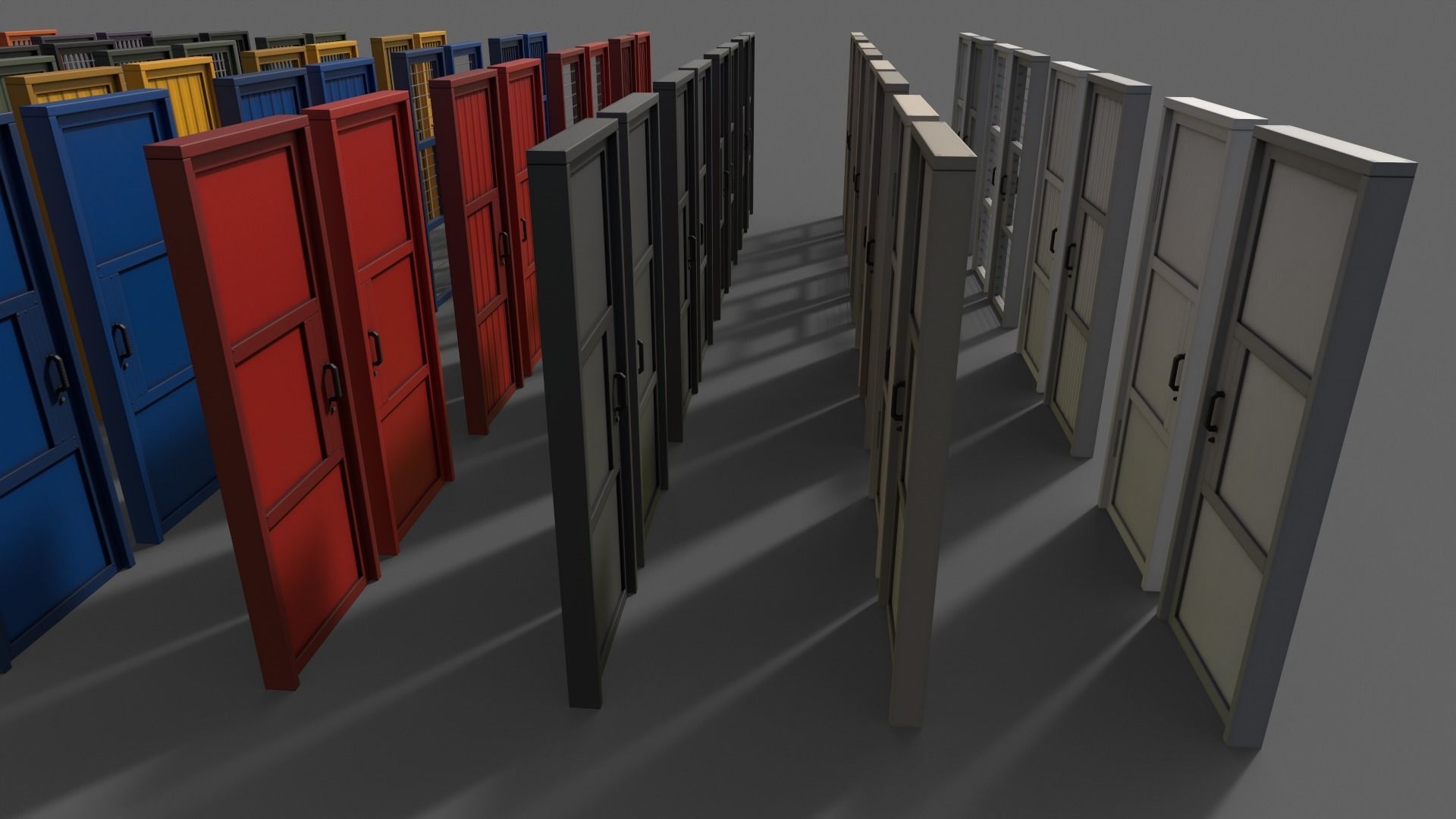 PBR Metal Door With Frame A Low-poly 3D model_12