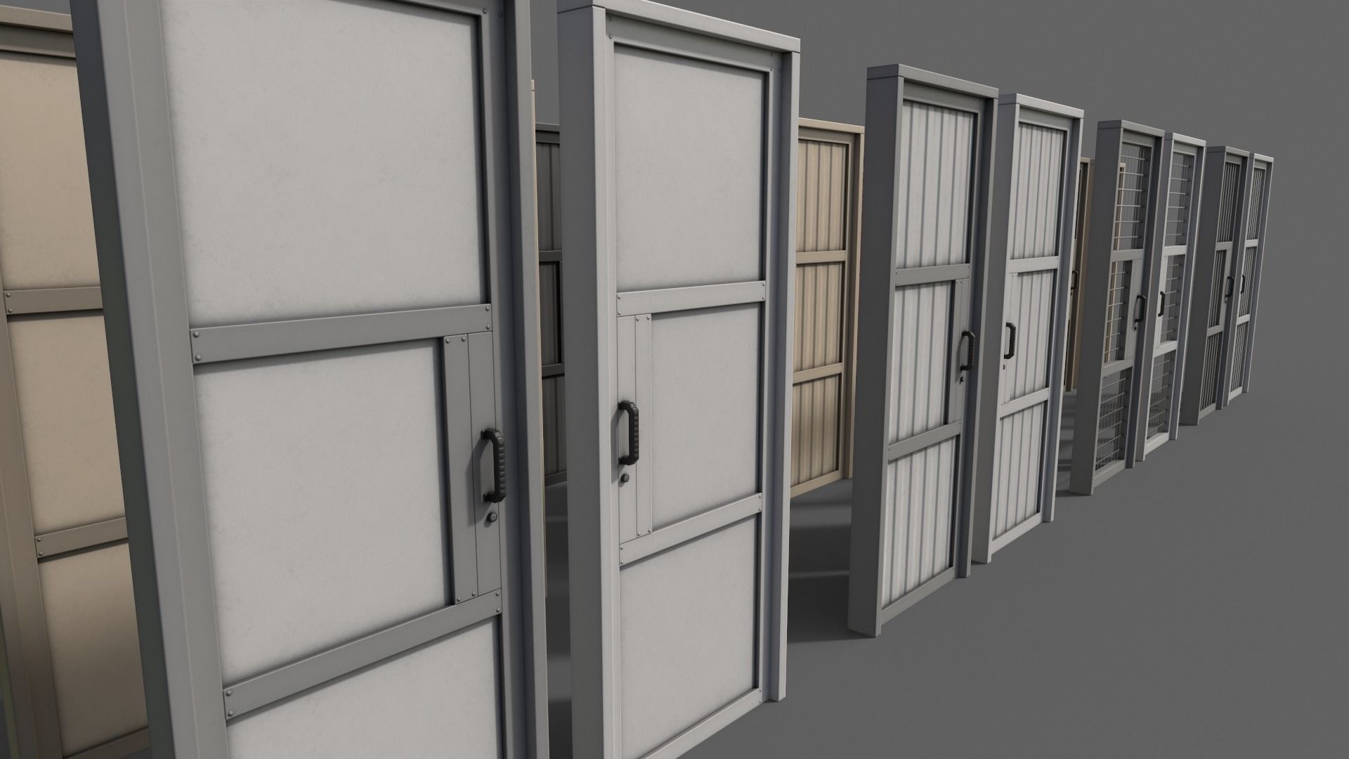 PBR Metal Door With Frame A Low-poly 3D model_6