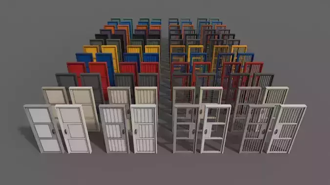 PBR Metal Door With Frame A Low-poly 3D model