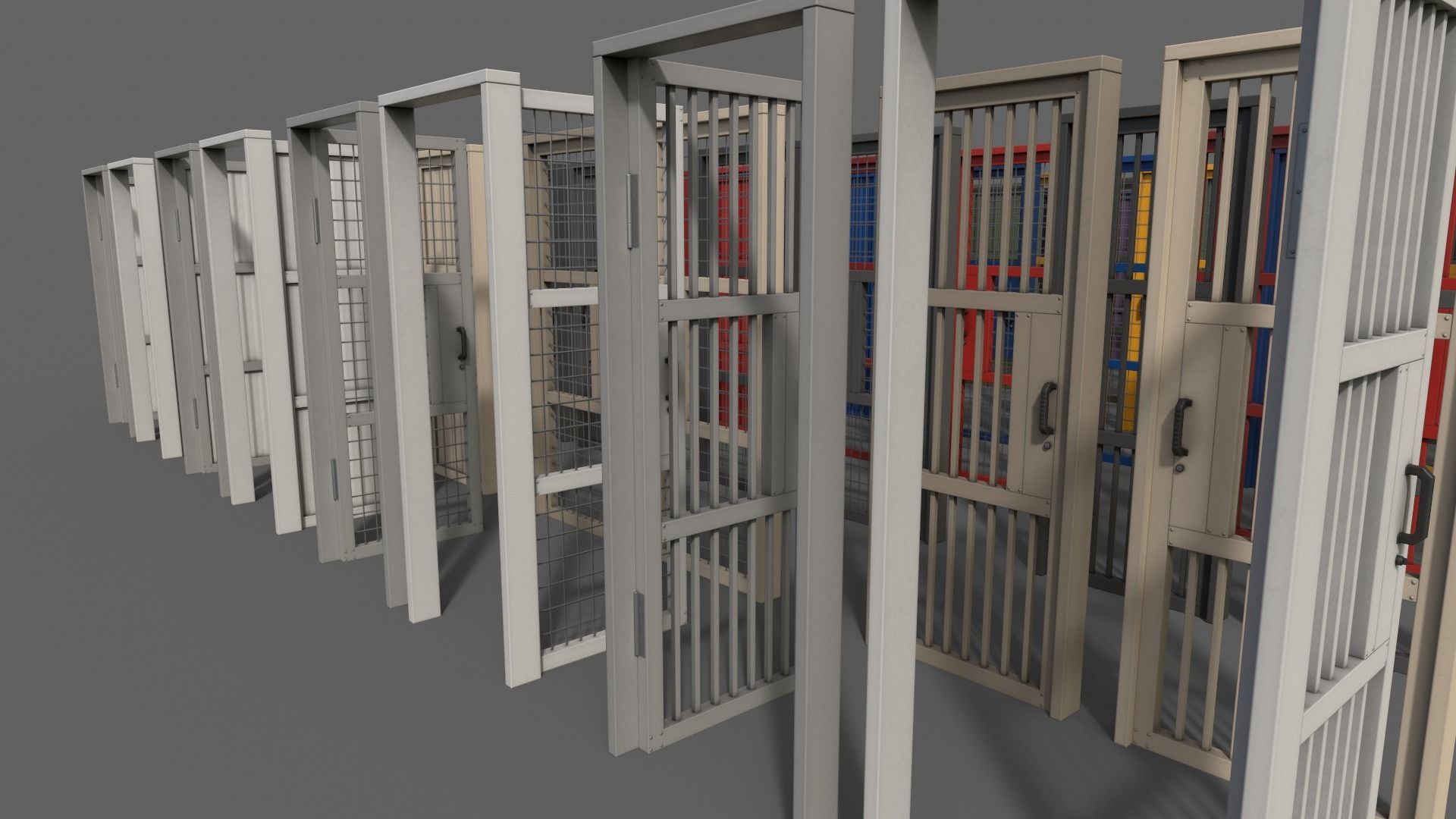 PBR Metal Door With Frame A Low-poly 3D model_4