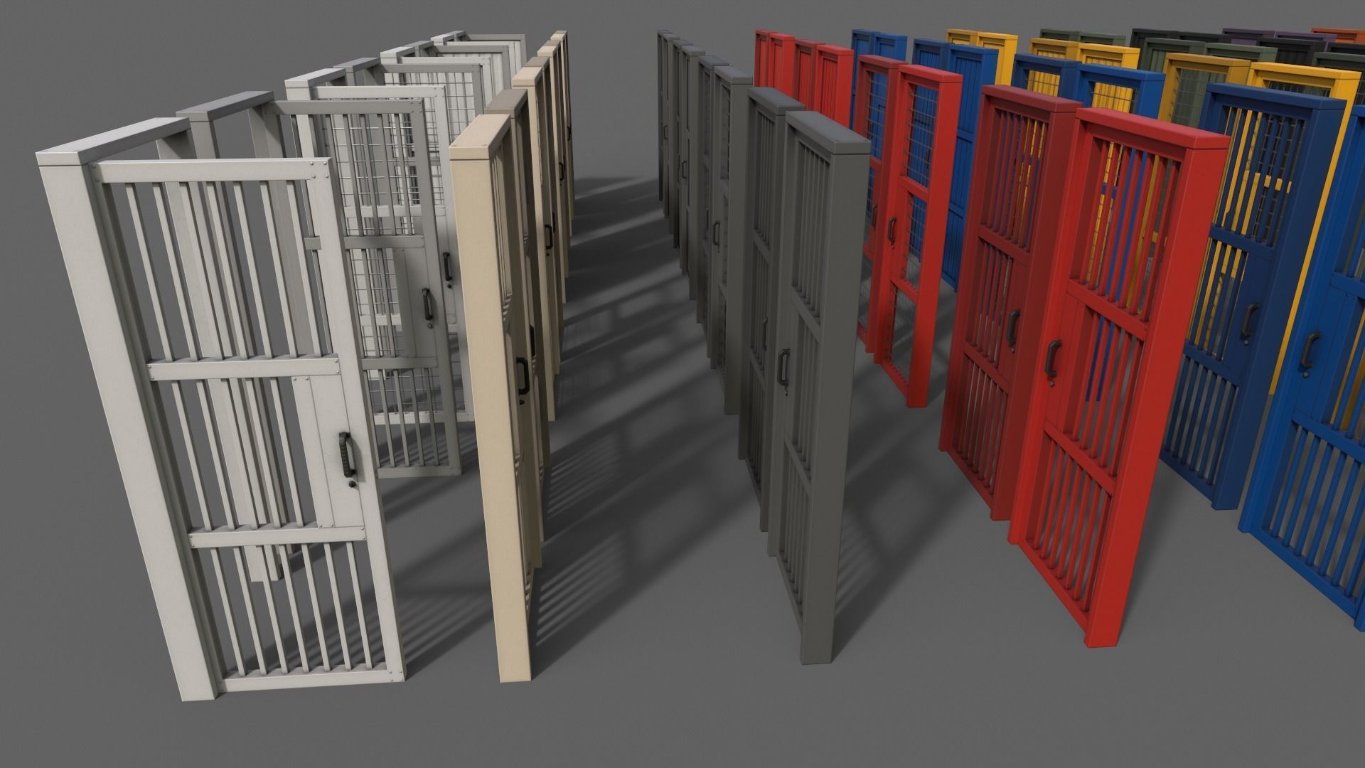 PBR Metal Door With Frame A Low-poly 3D model_10