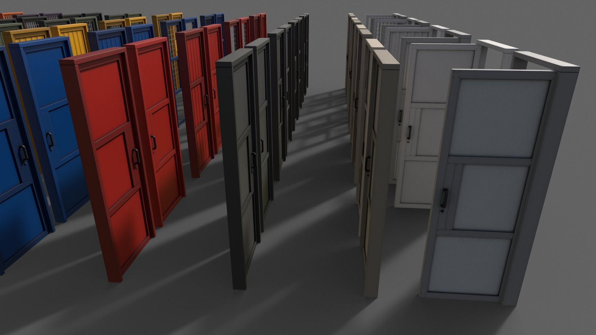PBR Metal Door With Frame A Low-poly 3D model_13