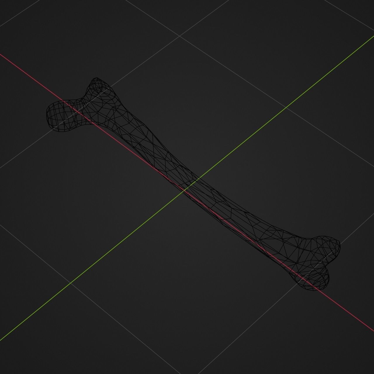 Femur Bone of a human Game Ready and Low Poly Low-poly 3D model_2