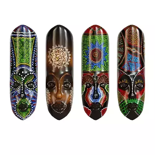 African tribal mask set