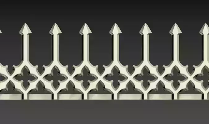 Gothic seamless ornament 04 3D print model