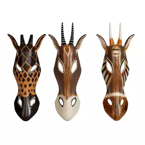 African giraffe mask set 001