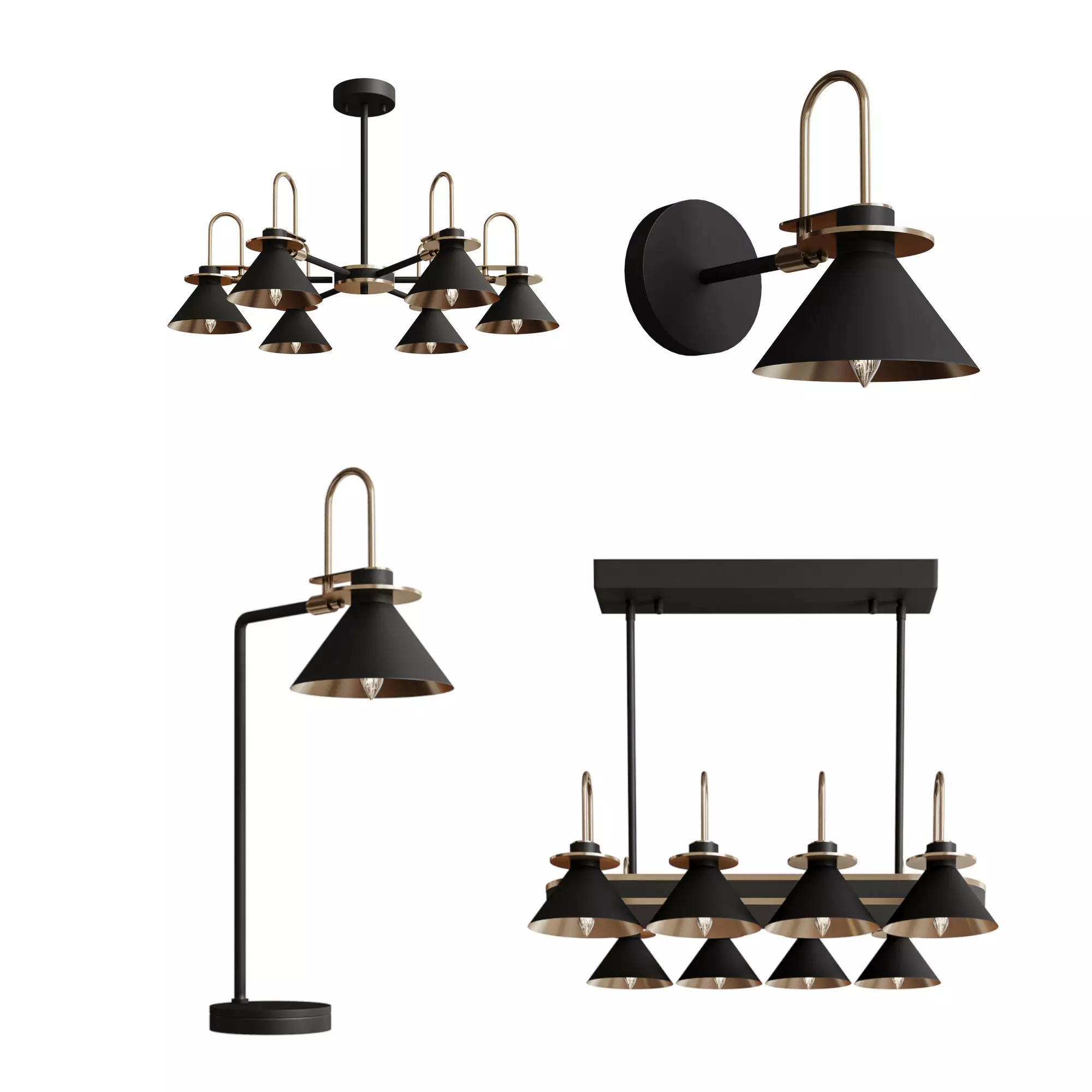 Chandelier collection 3D model_0