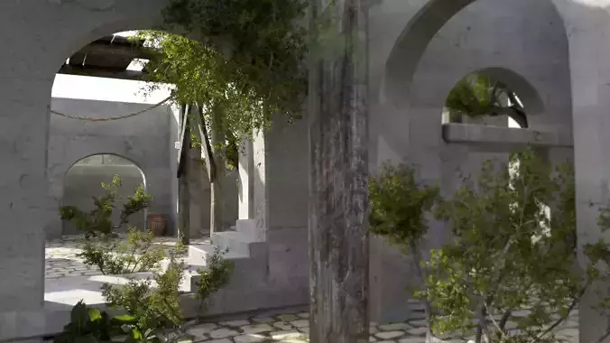 Stone Courtyard Environment 3D model