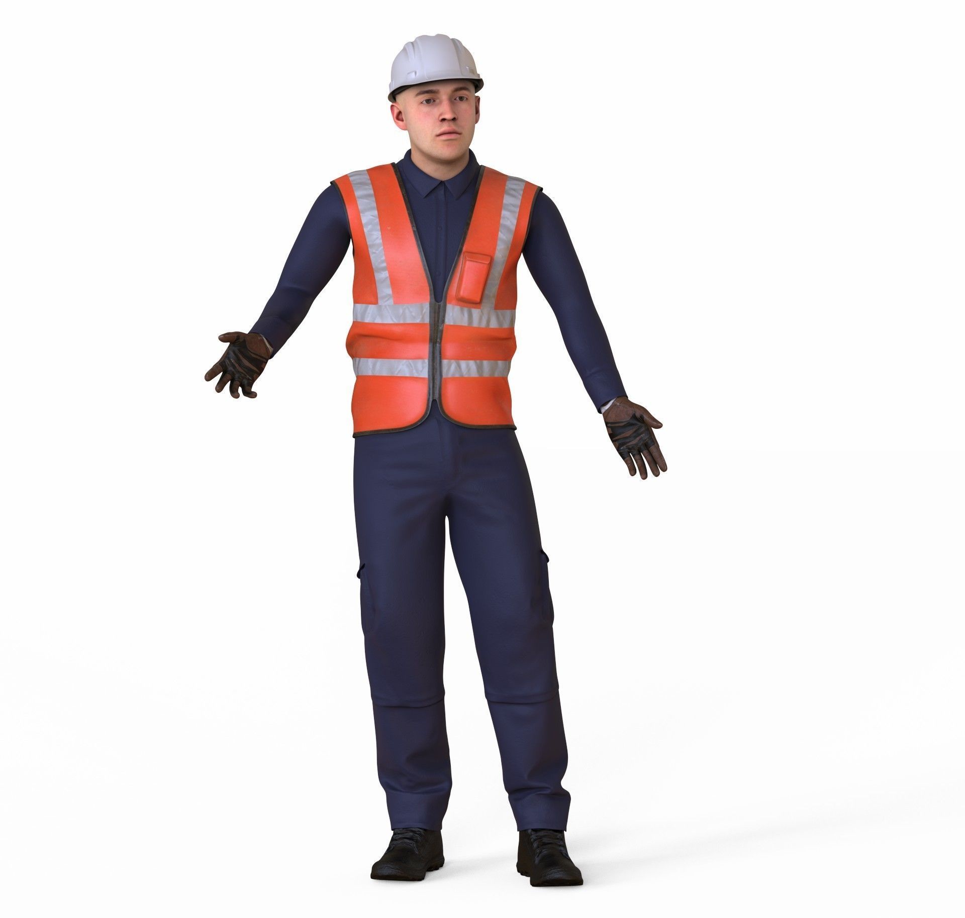 3D model Worker Character Rigged Animated VR / AR / low-poly | CGTrader