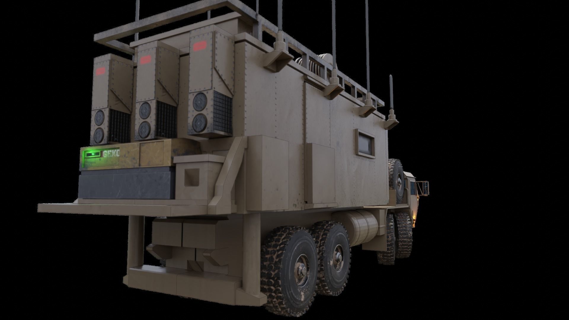 Tactical armored command shelter 3D model_2