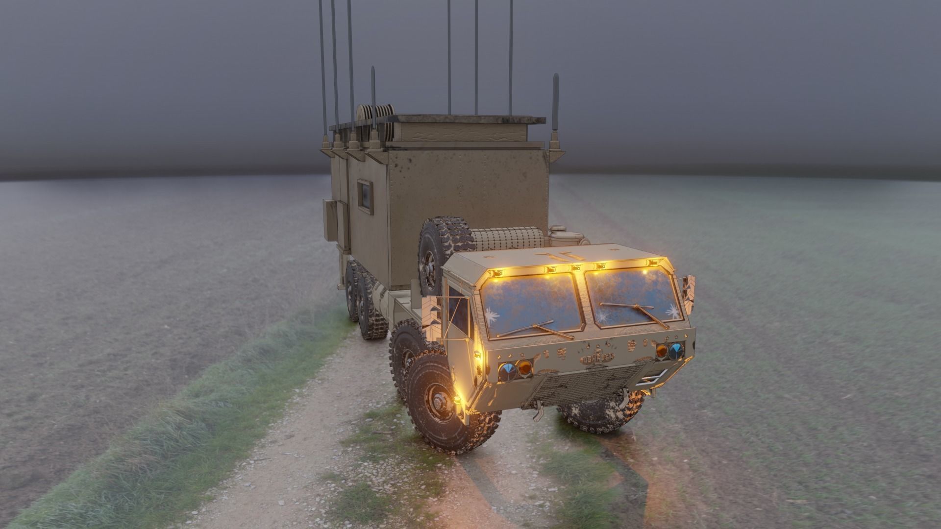 Tactical armored command shelter 3D model_6