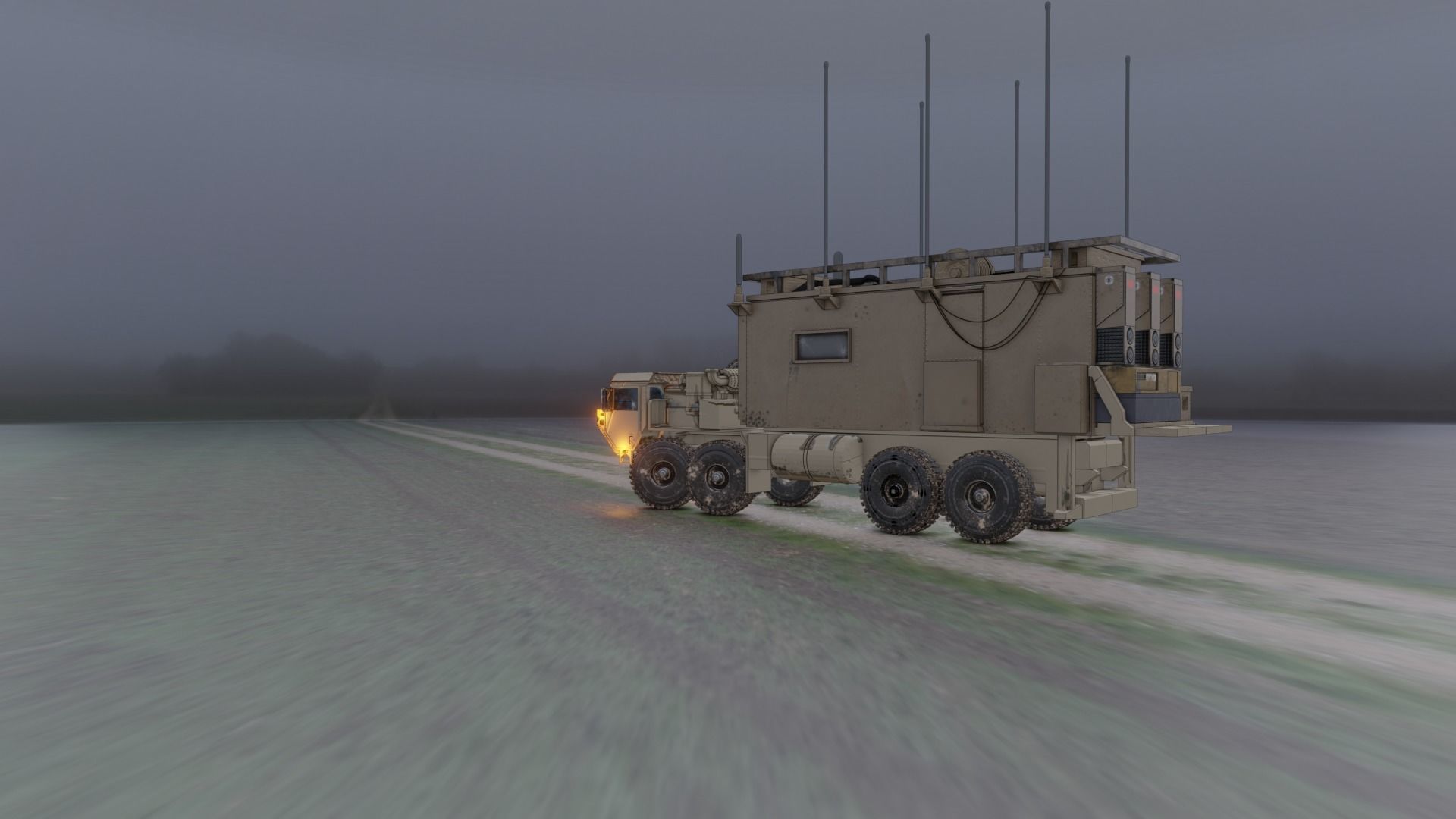 Tactical armored command shelter 3D model_5