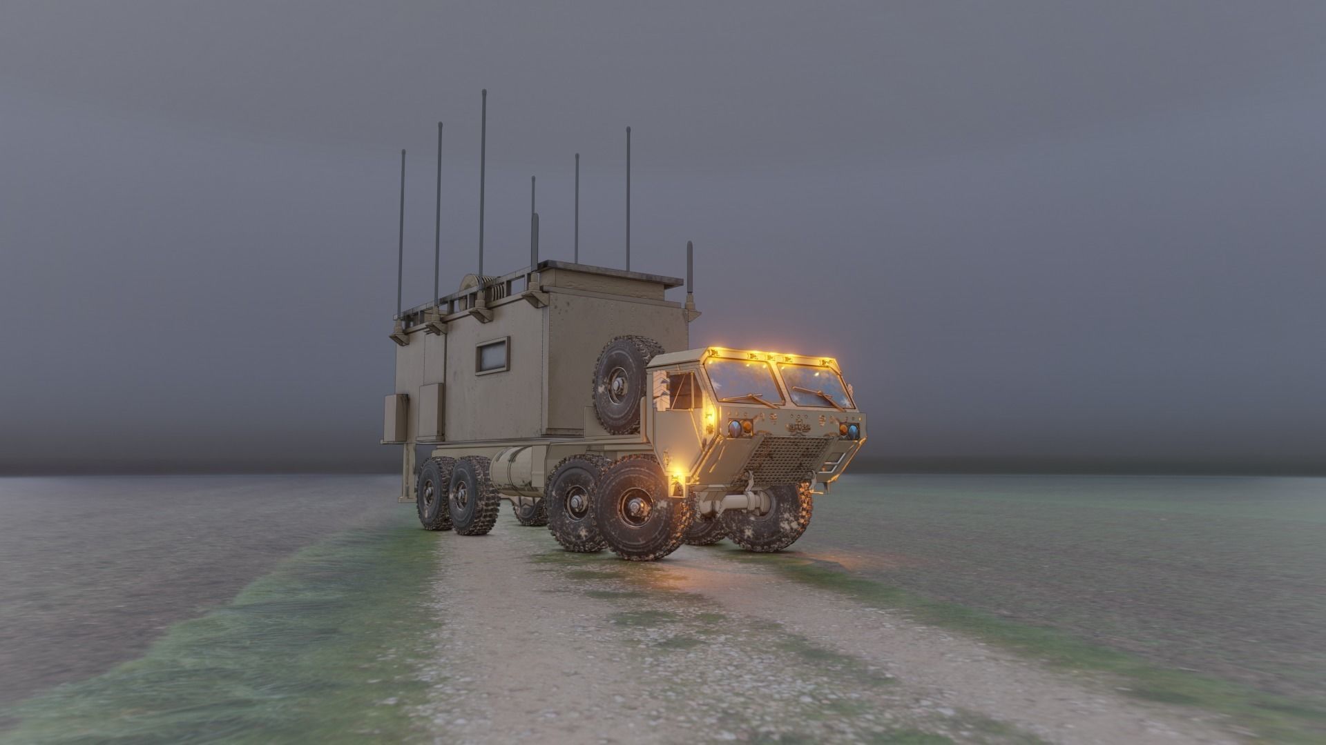 Tactical armored command shelter 3D model_4