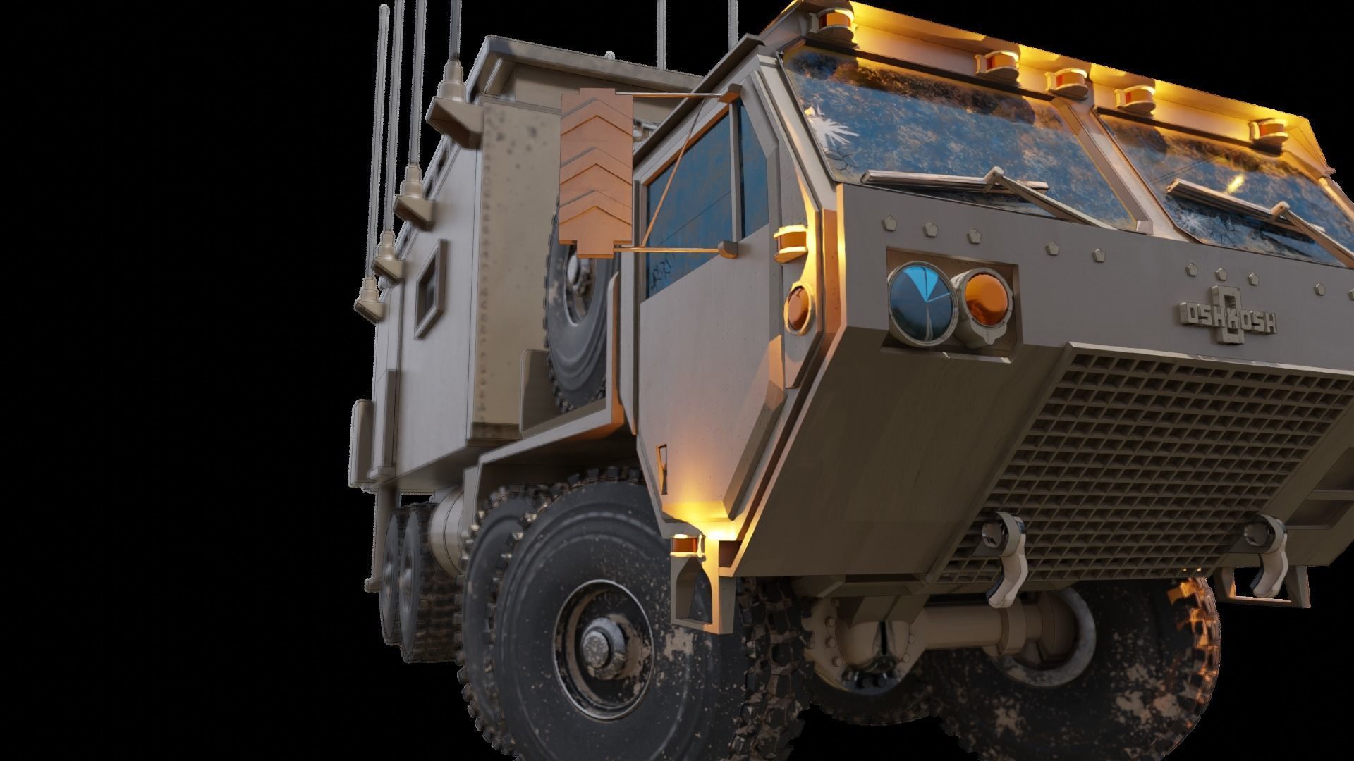 Tactical armored command shelter 3D model_3