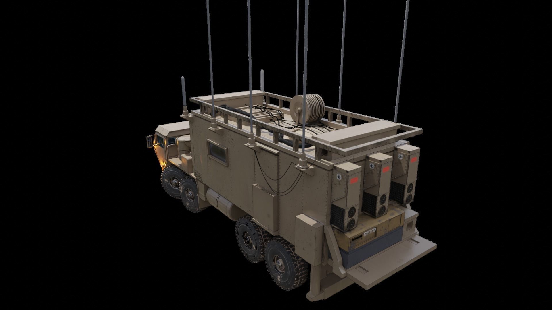 Tactical armored command shelter 3D model_1
