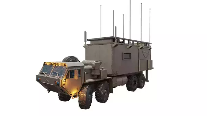Tactical armored command shelter 3D model