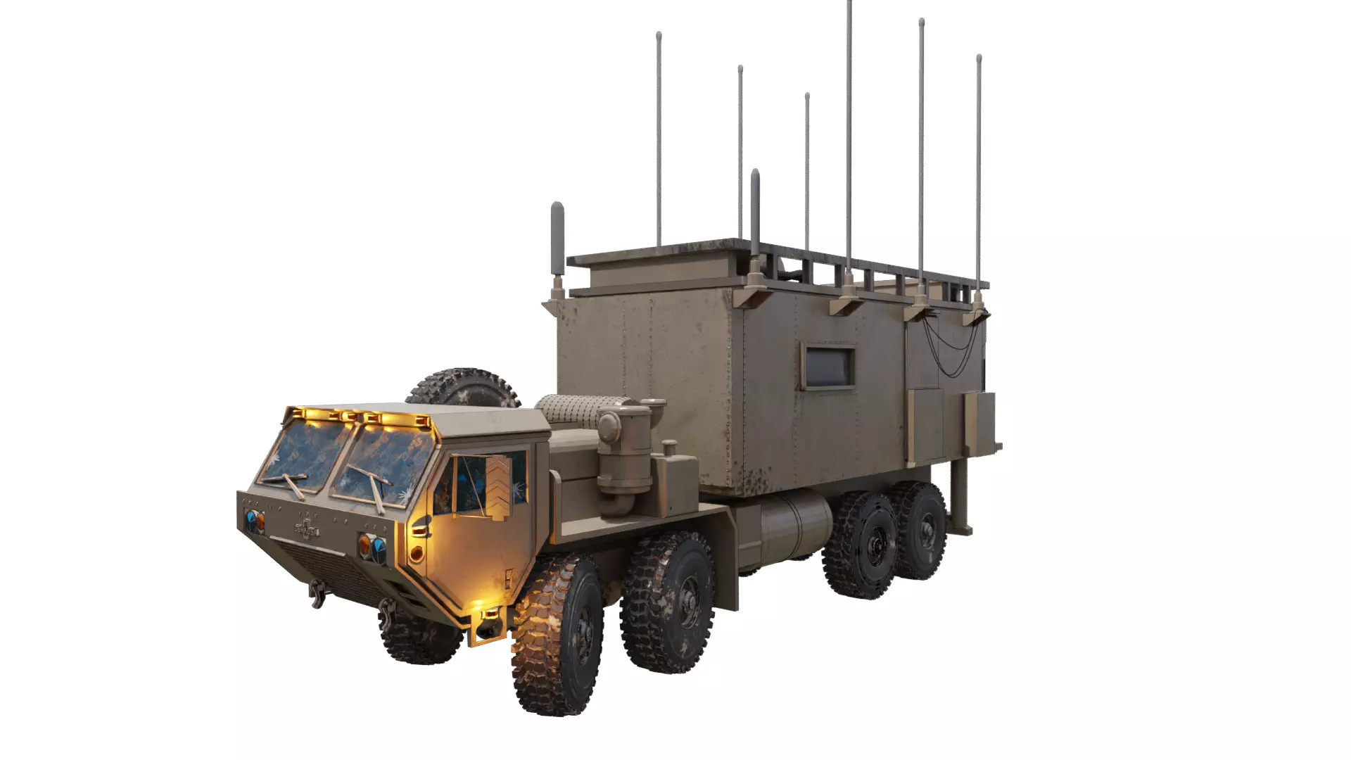 Tactical armored command shelter 3D model_0