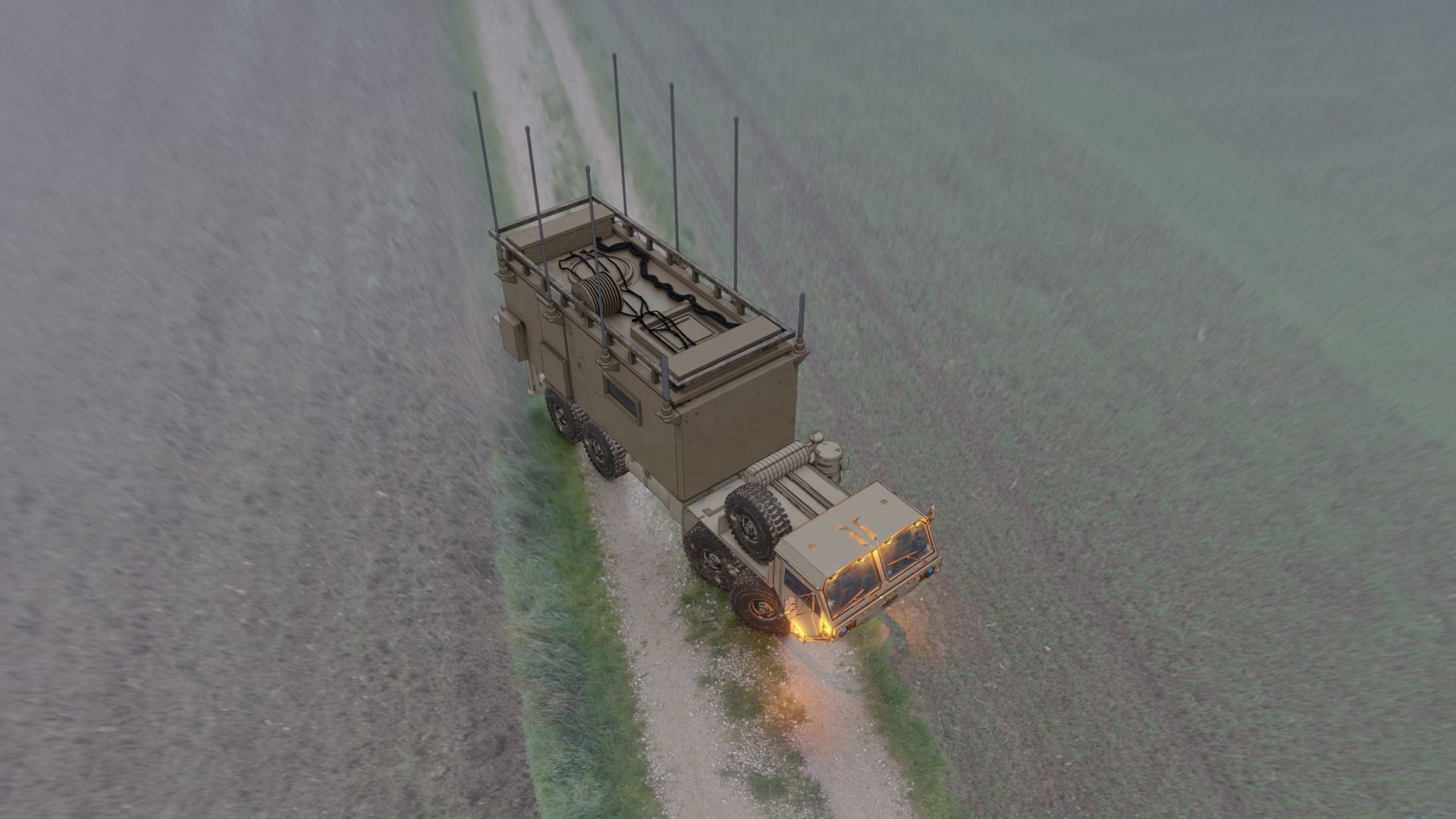 Tactical armored command shelter 3D model_7