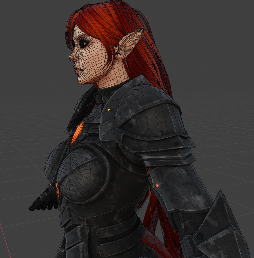 Ophelia - Game-Ready - Rigged Character - Facial Rig - PBR Low-poly 3D model_11