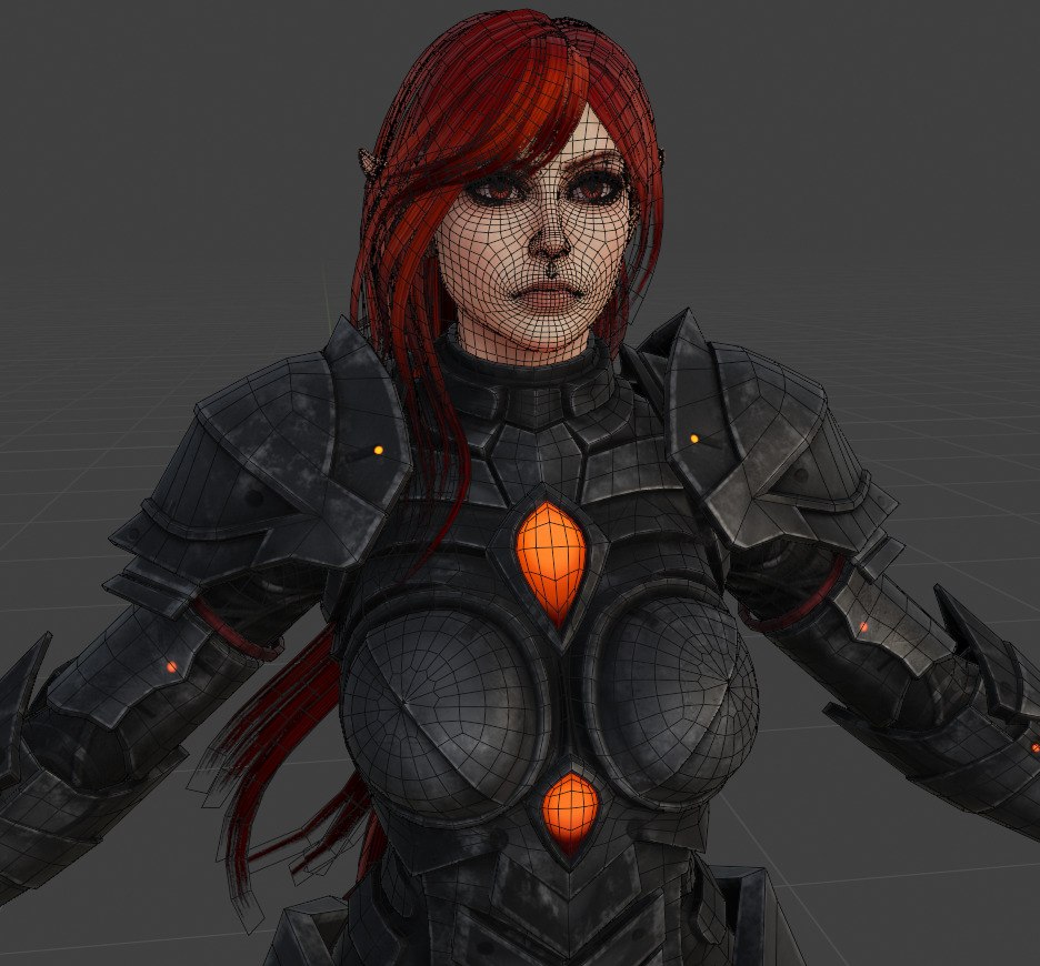 Ophelia - Game-Ready - Rigged Character - Facial Rig - PBR Low-poly 3D model_10