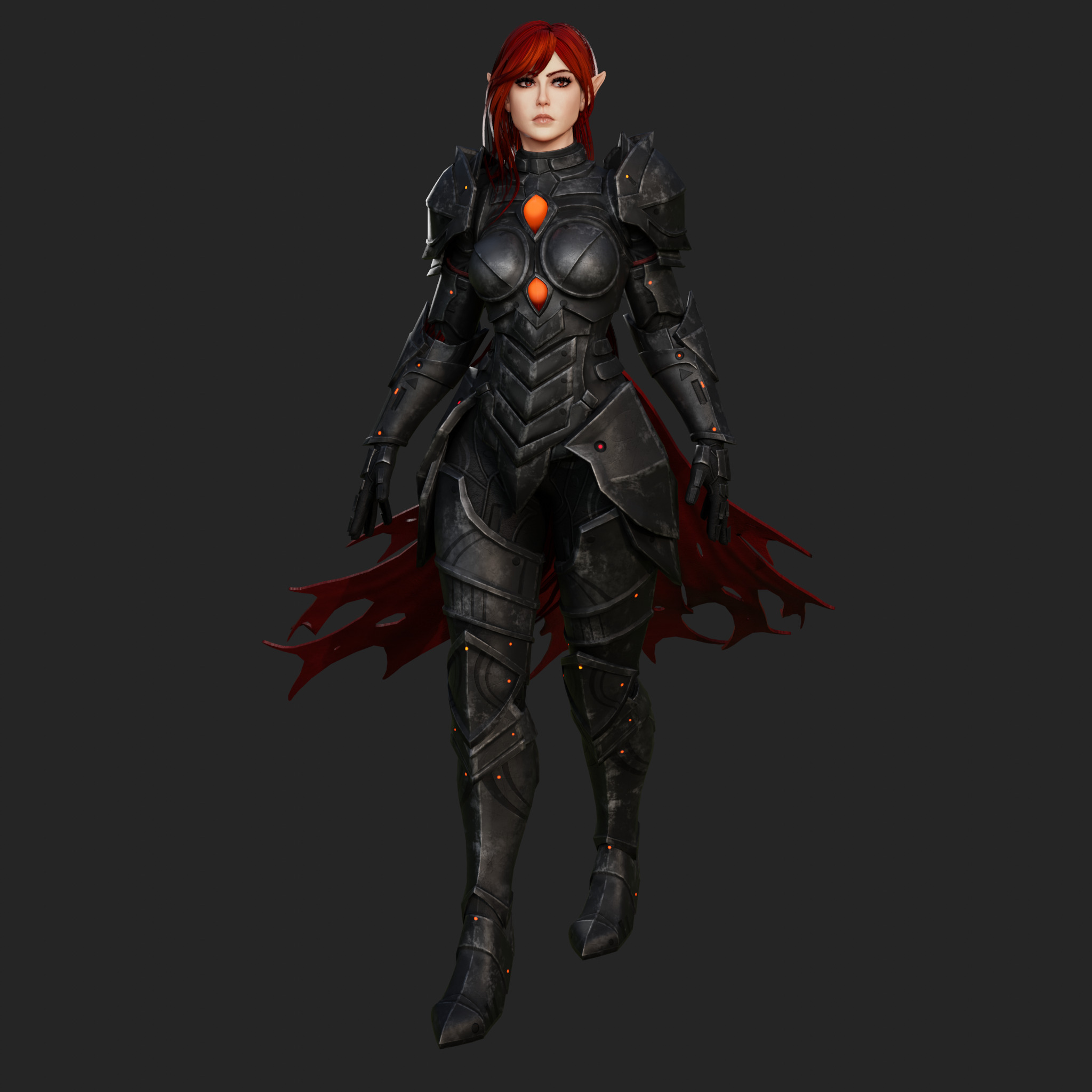 Ophelia - Game-Ready - Rigged Character - Facial Rig - PBR Low-poly 3D model_3