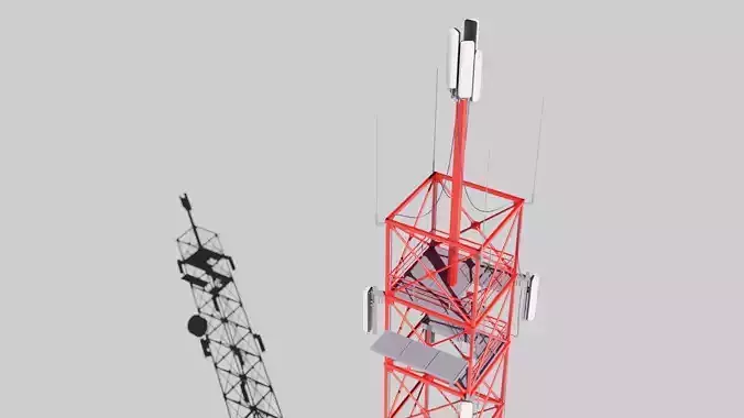 Radio Tower Antenna 01 Low-poly 3D model