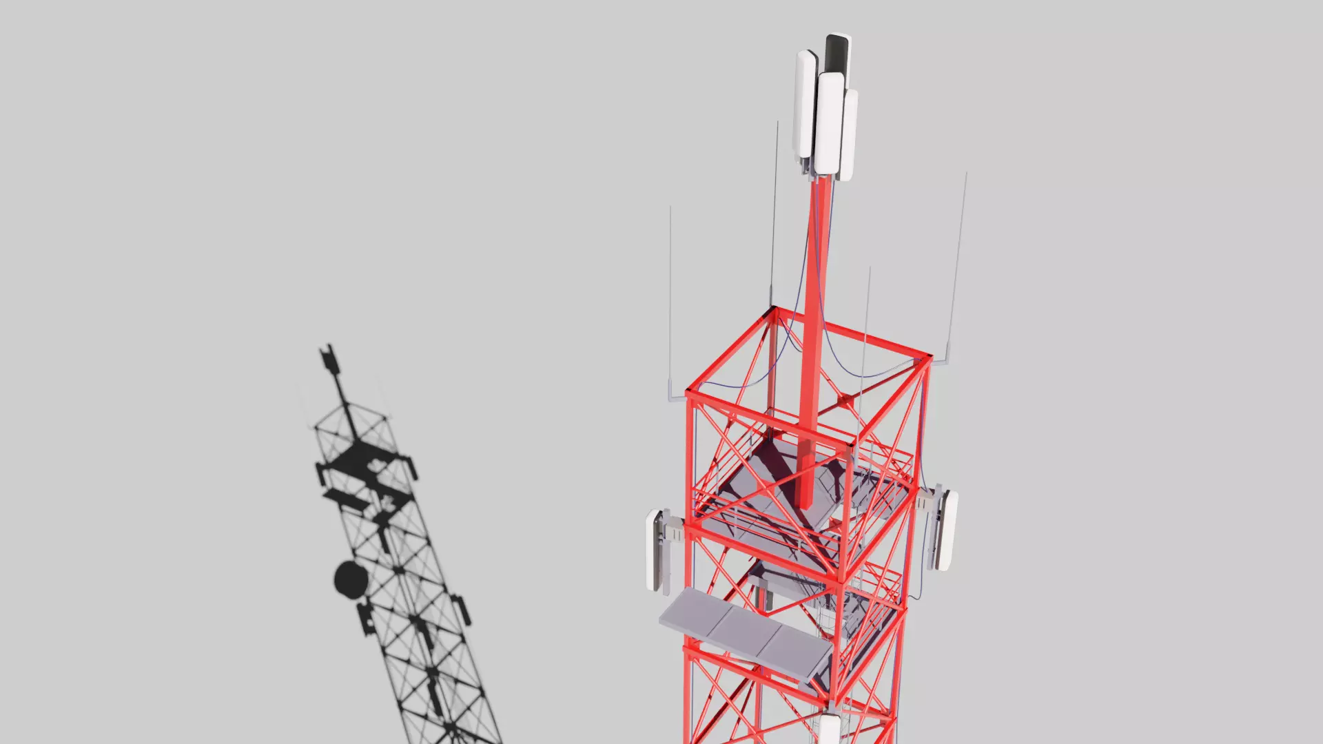 Radio Tower Antenna 01 Low-poly 3D model