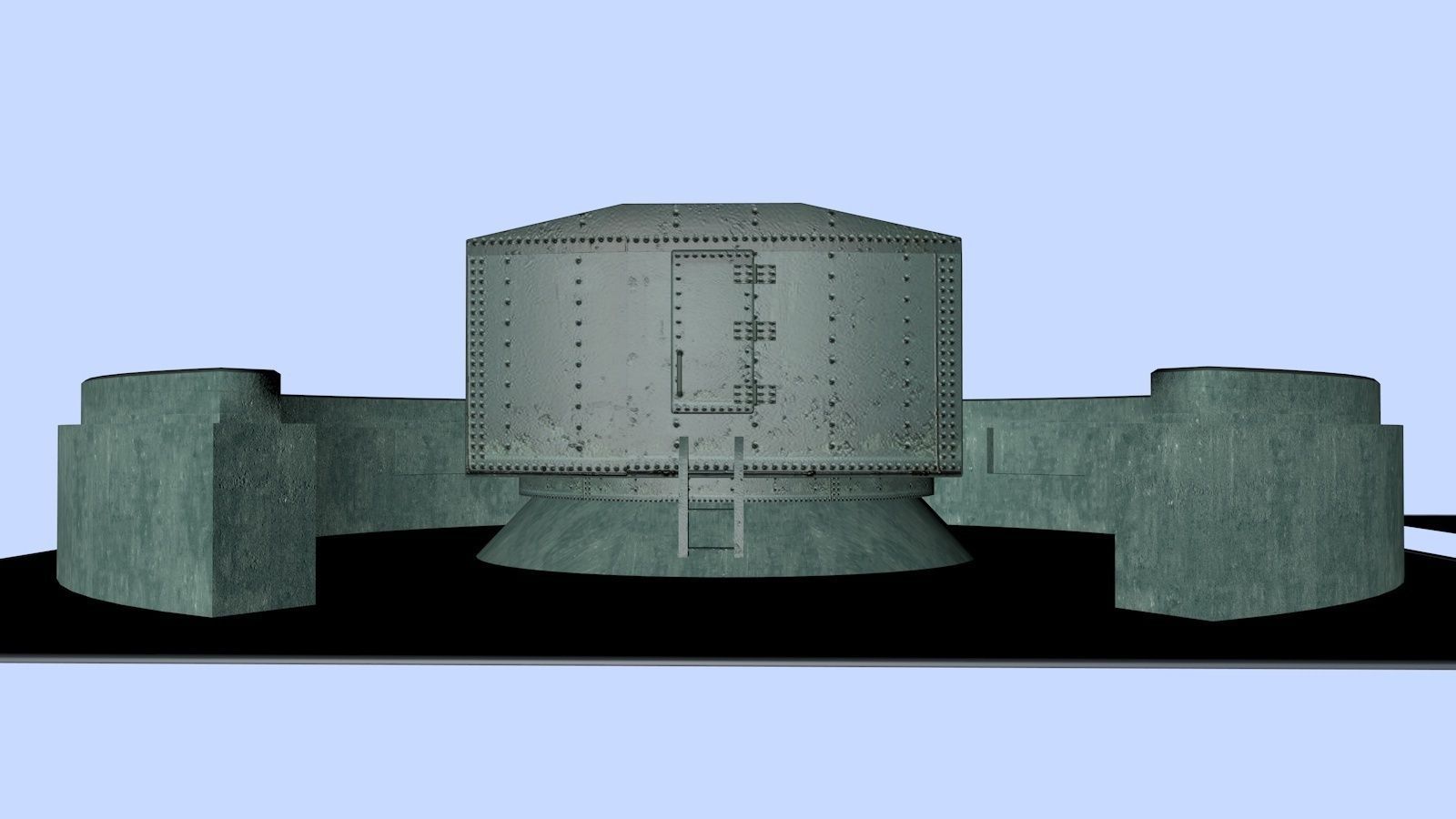Gun emplacement 3D model_3