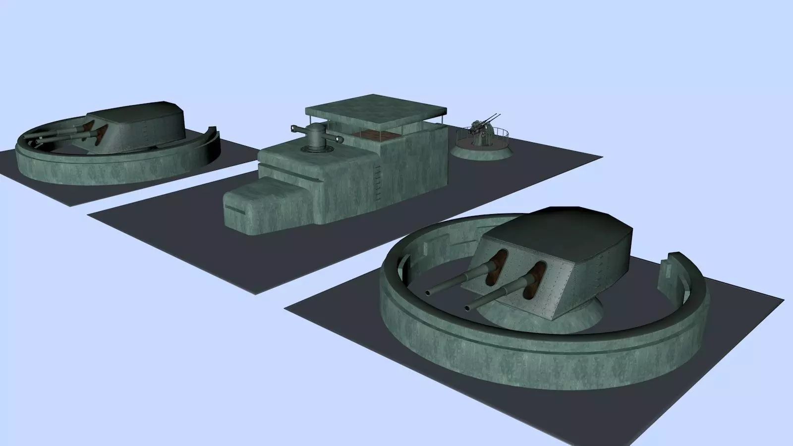 Gun emplacement 3D model_0