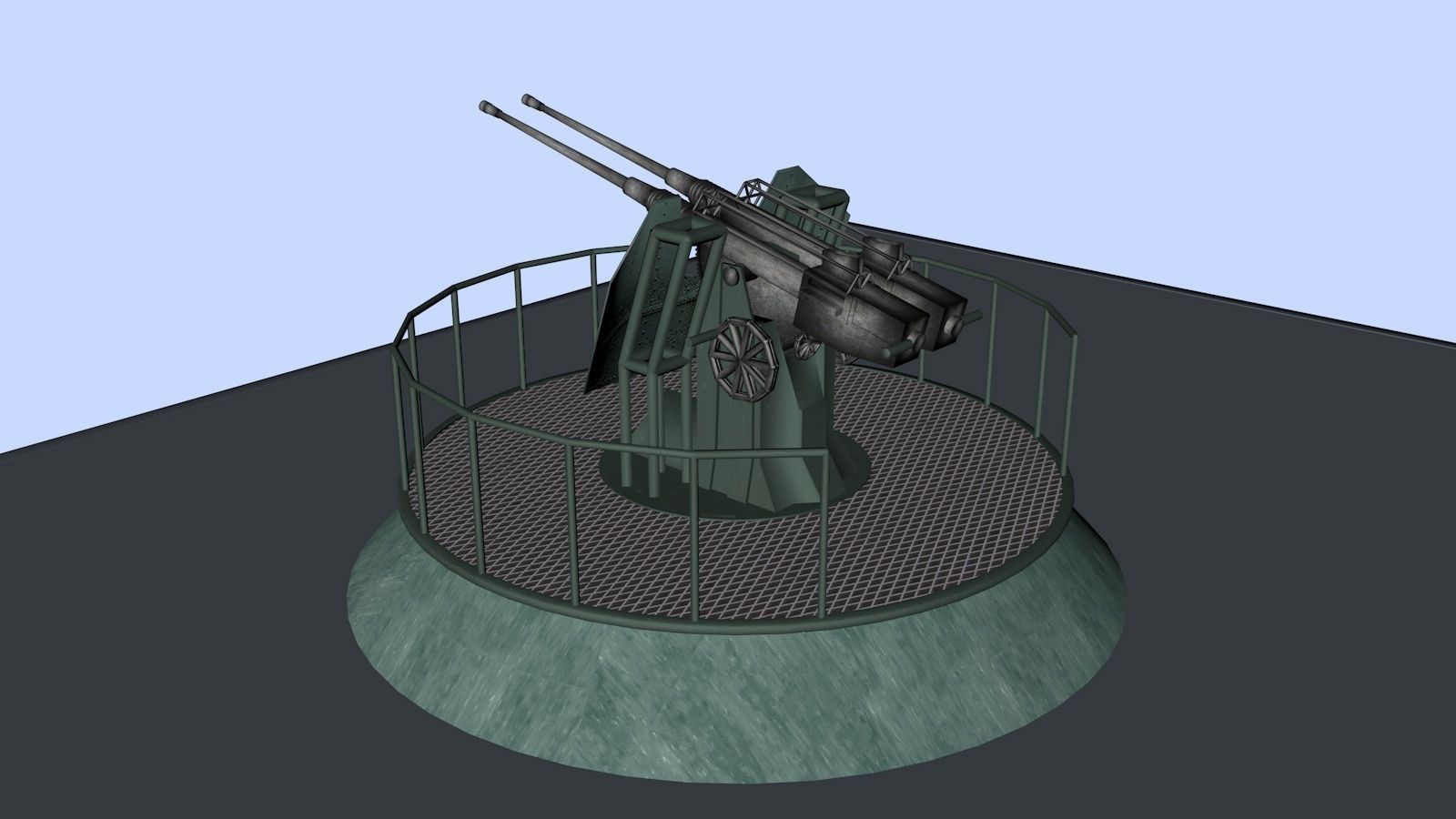 Gun emplacement 3D model_6