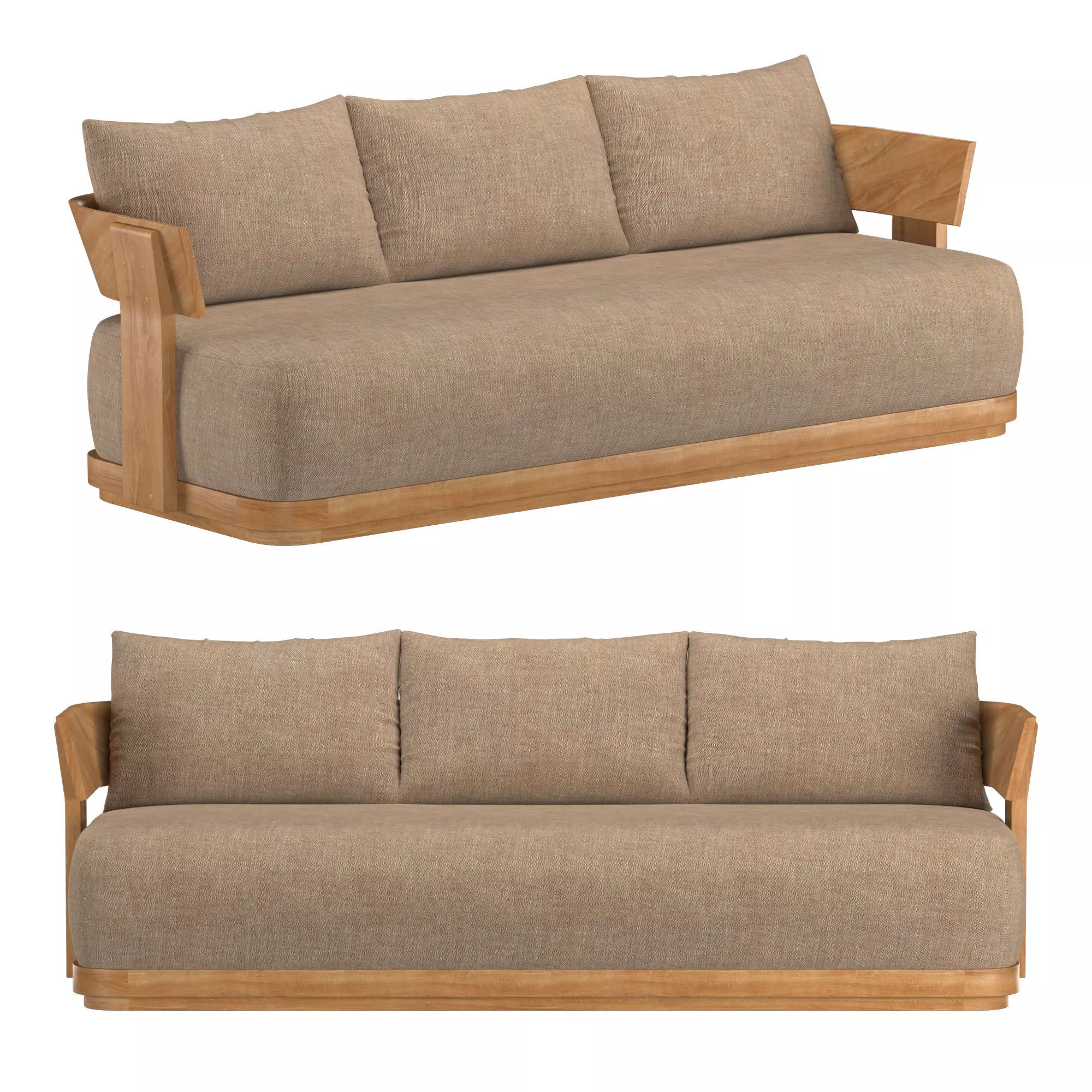 SOLARO TEAK SOFA 3D model_0