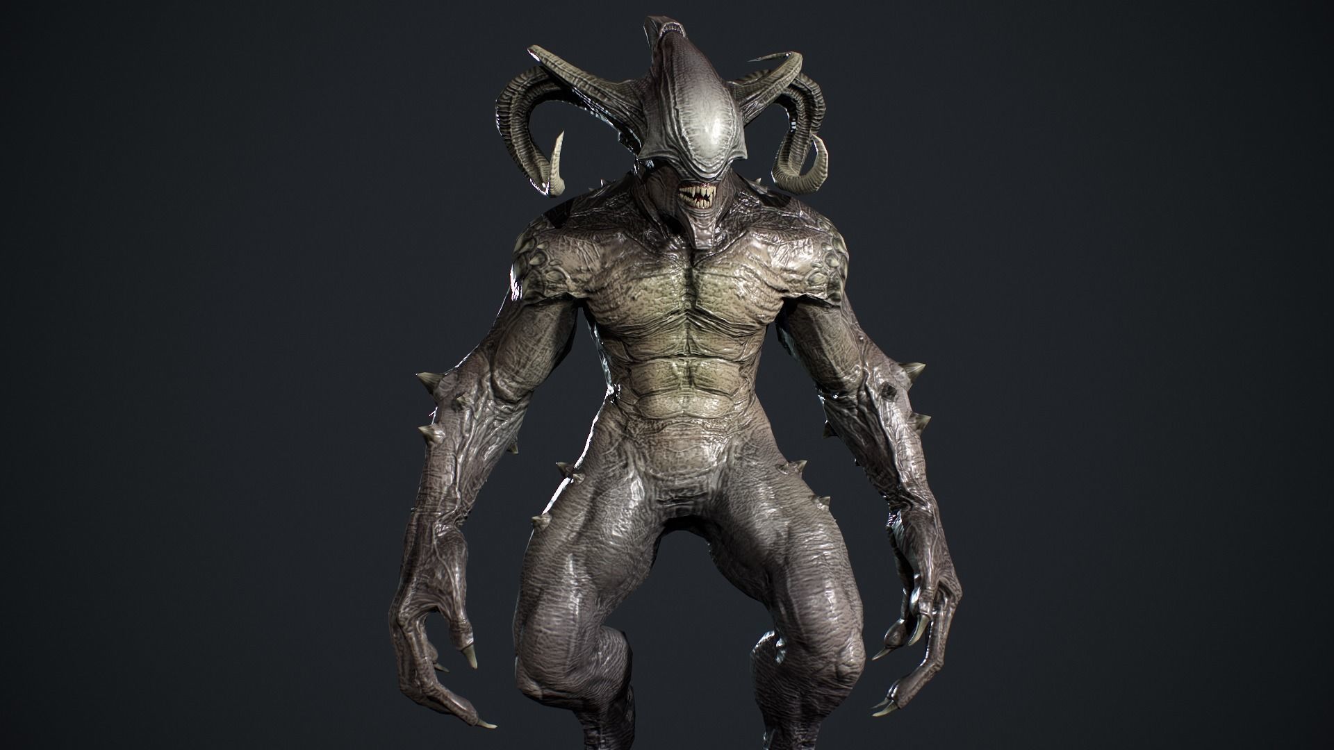 Faceless Demon Low-poly 3D model_5