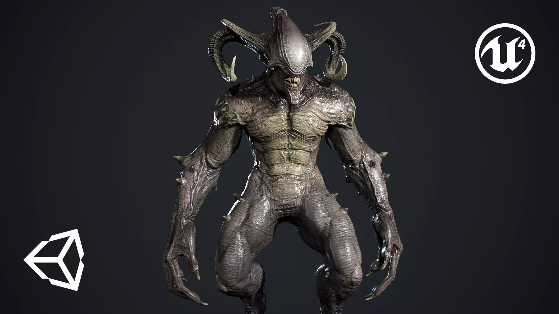 Faceless Demon Low-poly 3D model_0