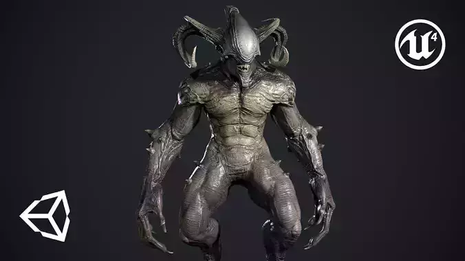 Faceless Demon Low-poly 3D model
