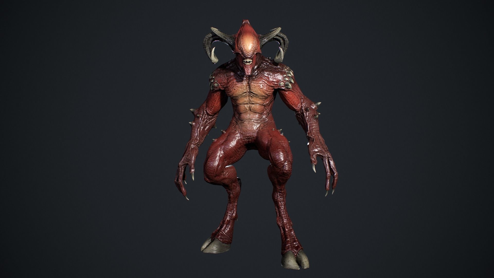 Faceless Demon Low-poly 3D model_13
