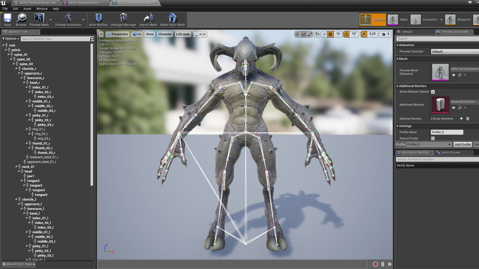 Faceless Demon Low-poly 3D model_25
