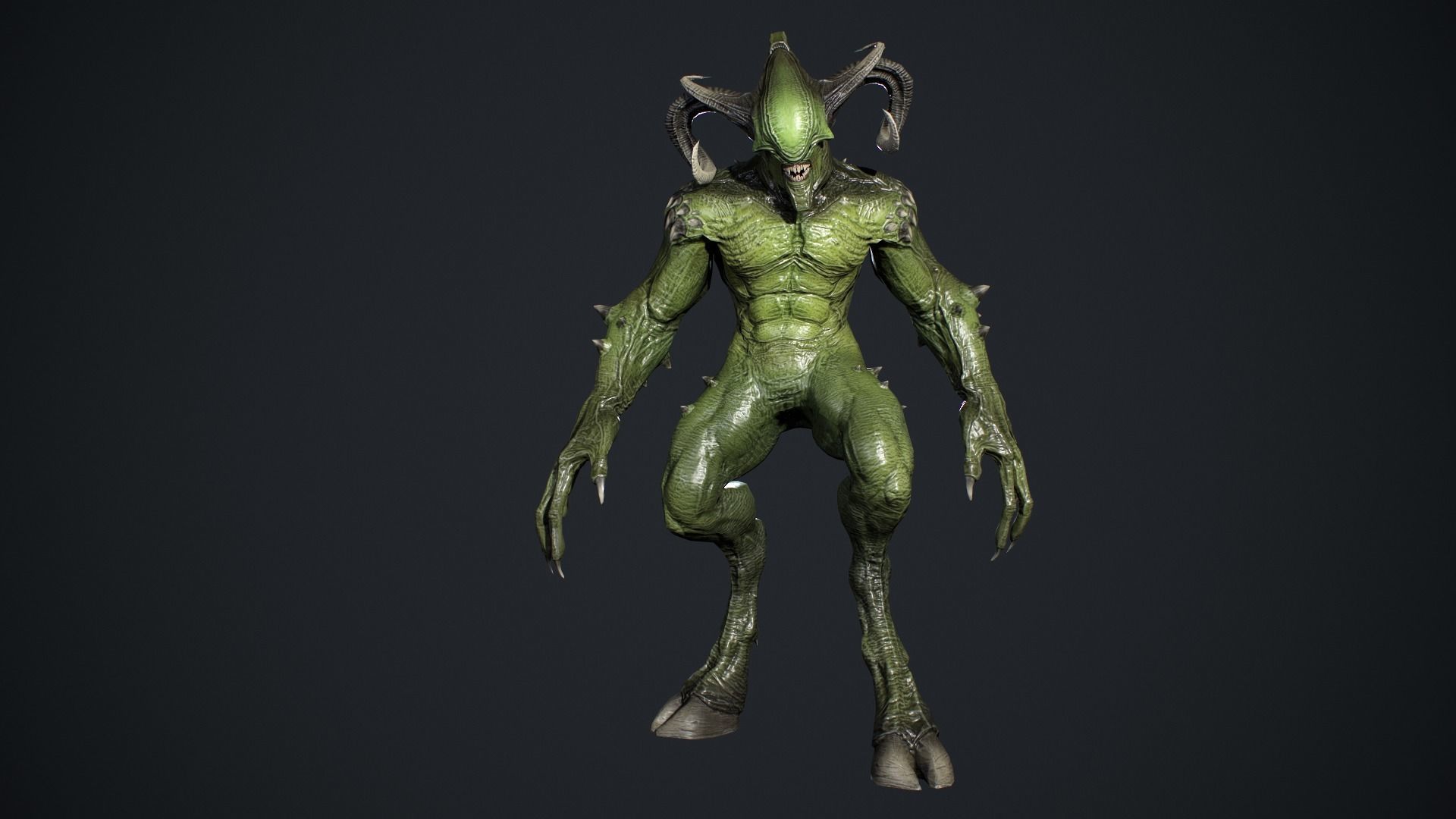 Faceless Demon Low-poly 3D model_19