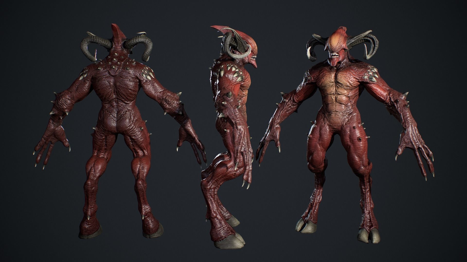 Faceless Demon Low-poly 3D model_8