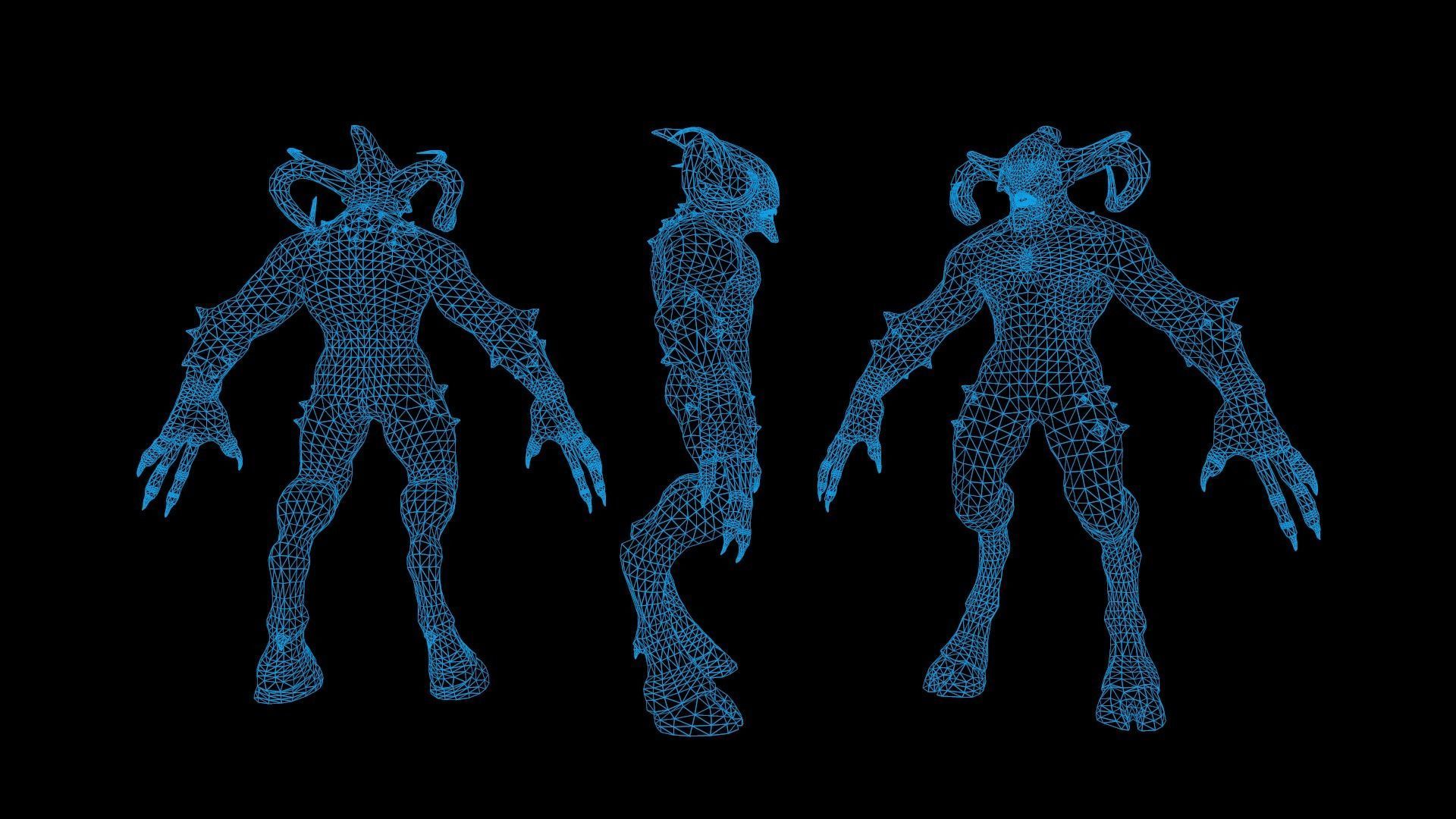 Faceless Demon Low-poly 3D model_10