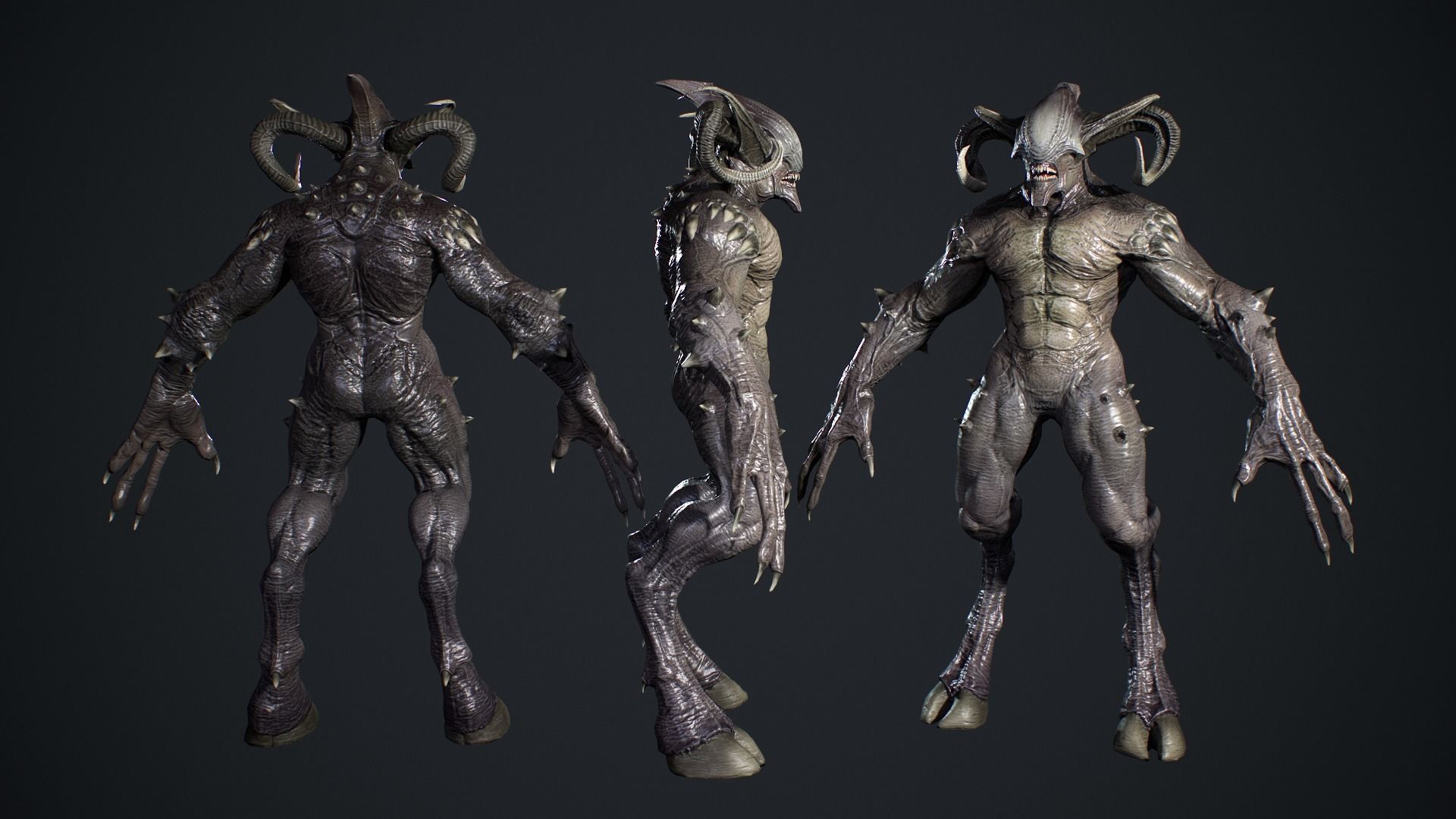 Faceless Demon Low-poly 3D model_7