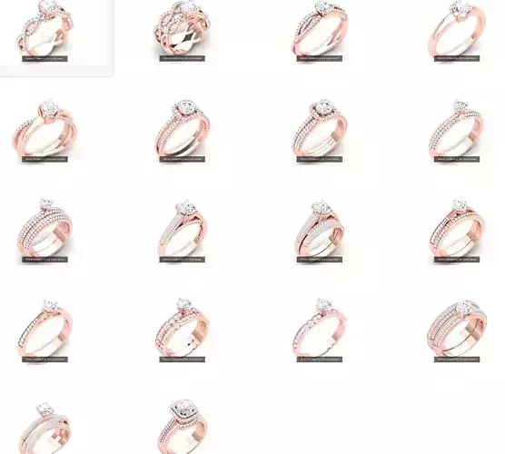 18 Women Solitaire Ring 3dm render details  3D Model Collection