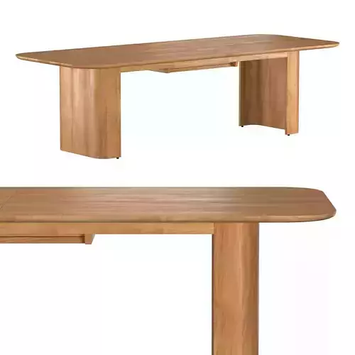 SOLARO TEAK RECTANGULAR DINING TABLE 3D model