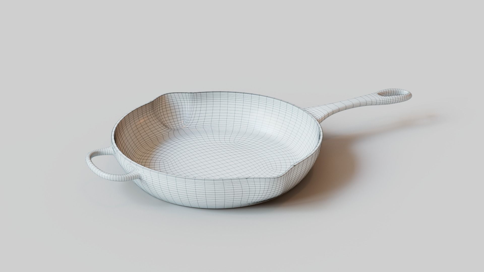 Cast Iron Grill Pan 3D model_1