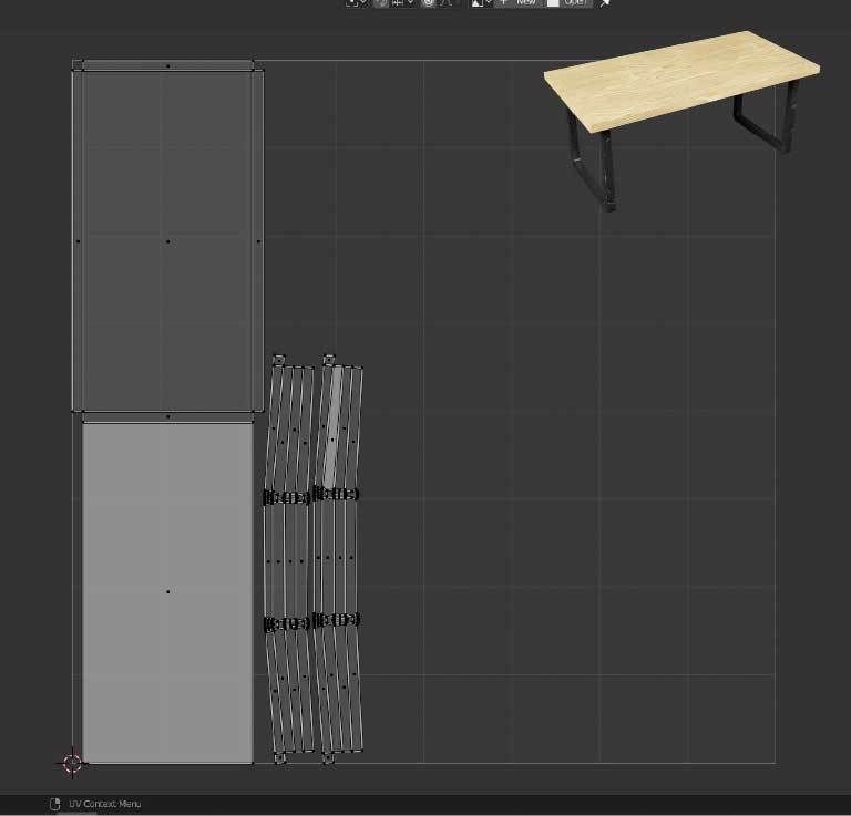 Desks office tables low-poly 3d model Low-poly 3D model_11