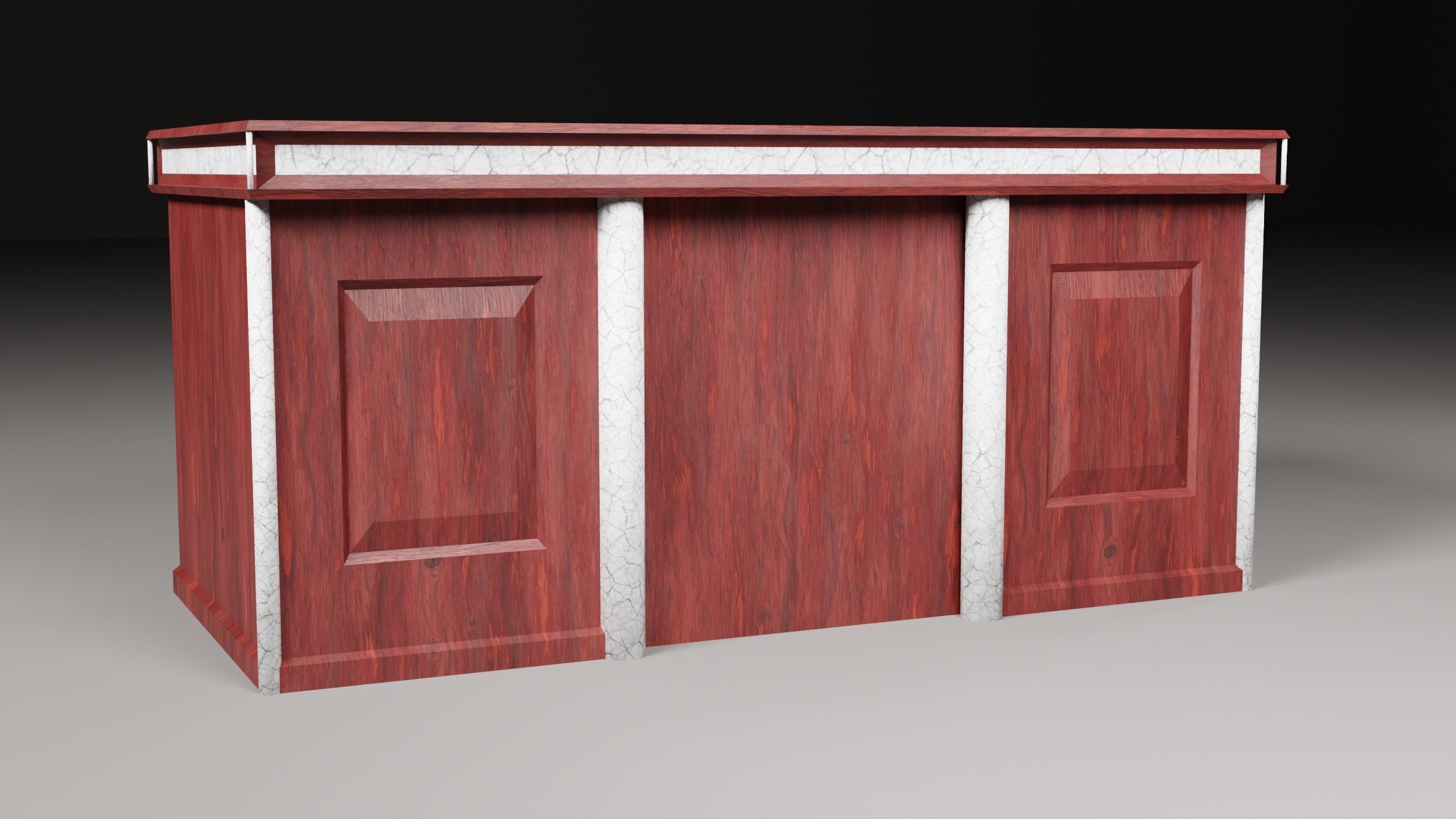 Desks office tables low-poly 3d model Low-poly 3D model_10