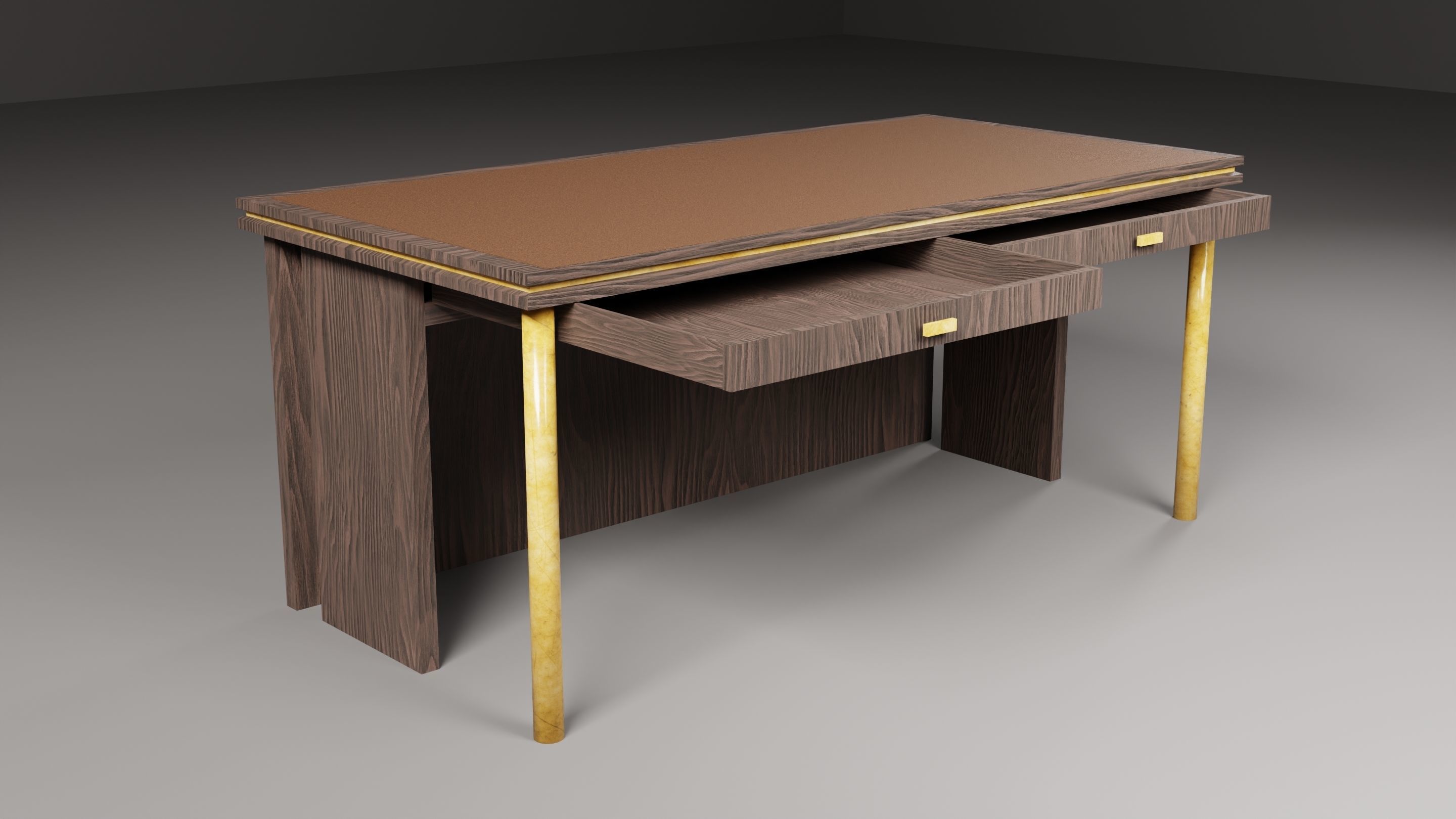 Desks office tables low-poly 3d model Low-poly 3D model_3