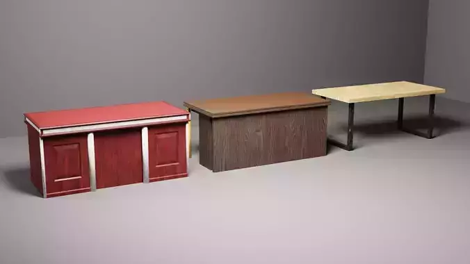 Desks office tables low-poly 3d model Low-poly 3D model Desks office tables low-poly 3d model Low-poly 3D model