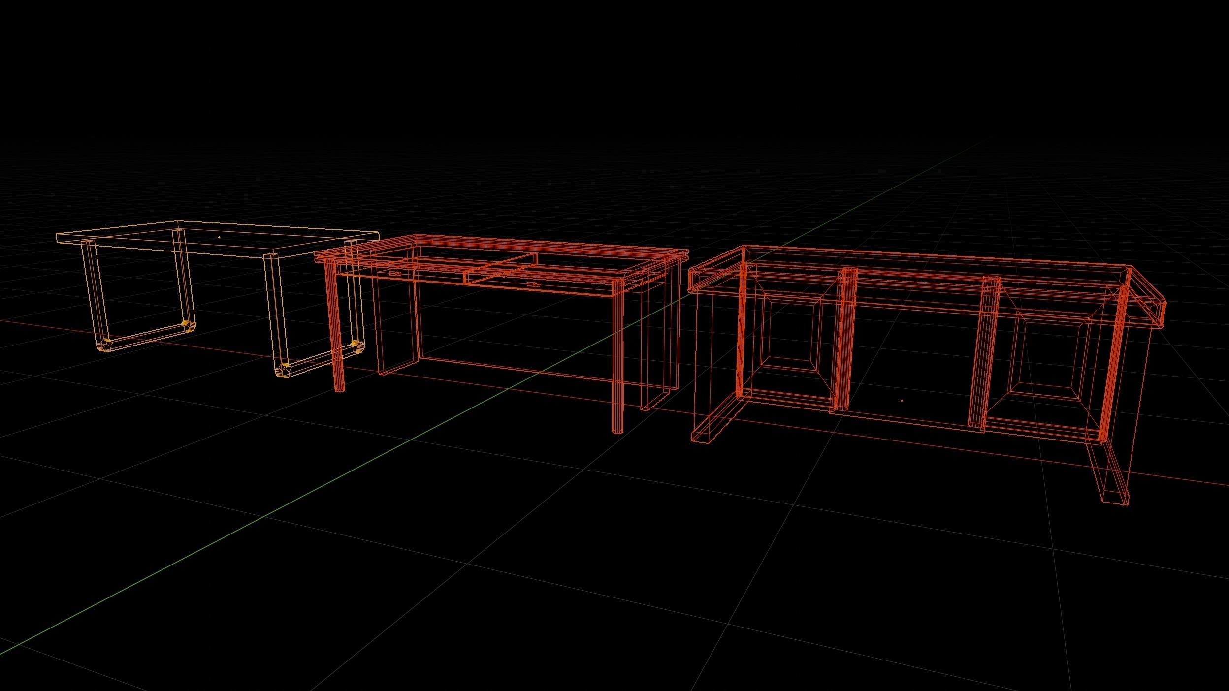 Desks office tables low-poly 3d model Low-poly 3D model_14