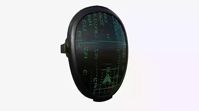 LED Screen Mask - A13 Digital Code - Character Design Low-poly 3D model