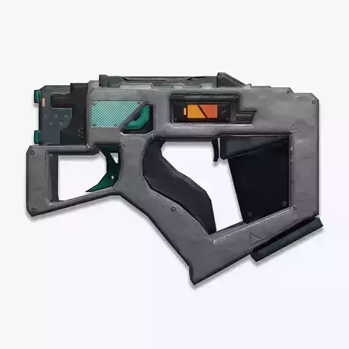 Sci-fi Metalic Pistol Gun Low-poly 3D model